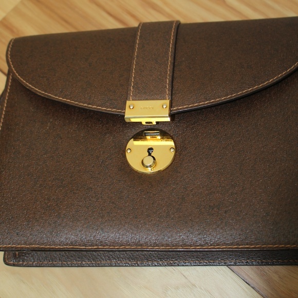 Gucci Brown Leather Wristlet Clutch - Picture 2 of 6